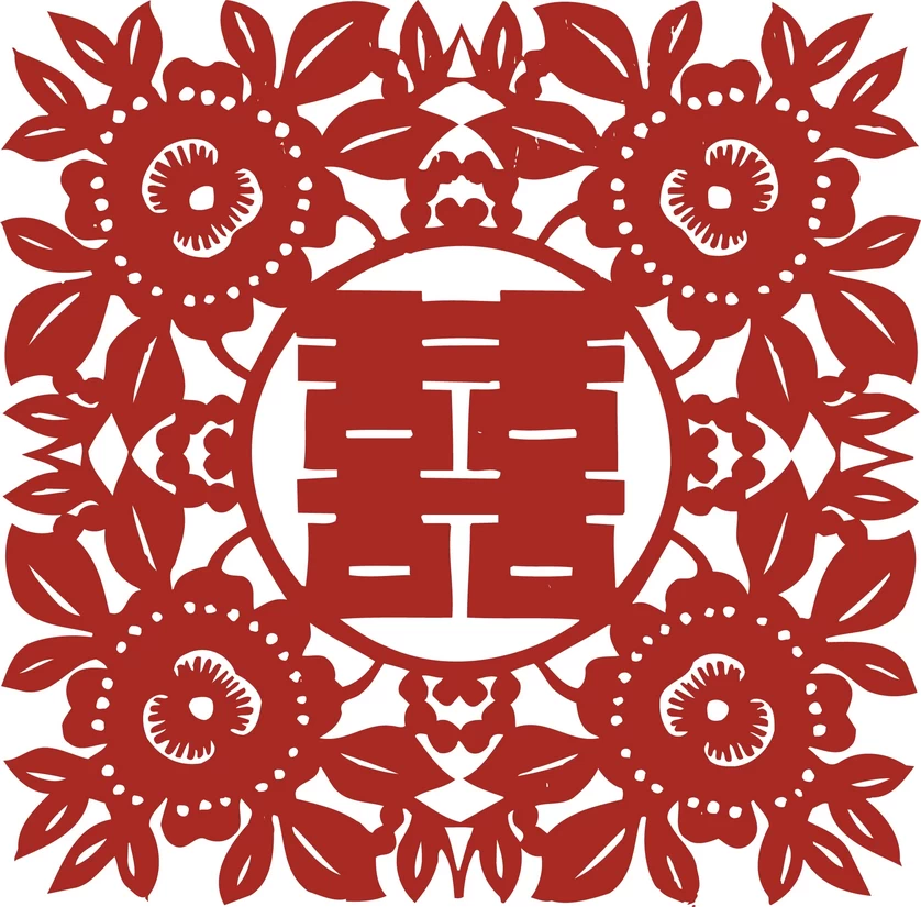 中国风中式传统喜庆民俗人物动物窗花剪纸插画边框AI矢量PNG素材【2854】